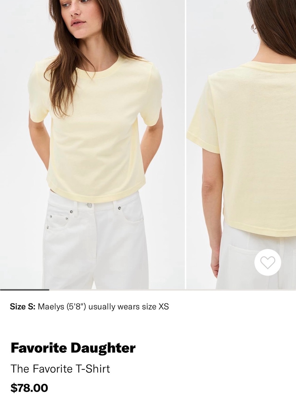 Favorite Daughter Short Sleeve Crew Tee in Pale Yellow